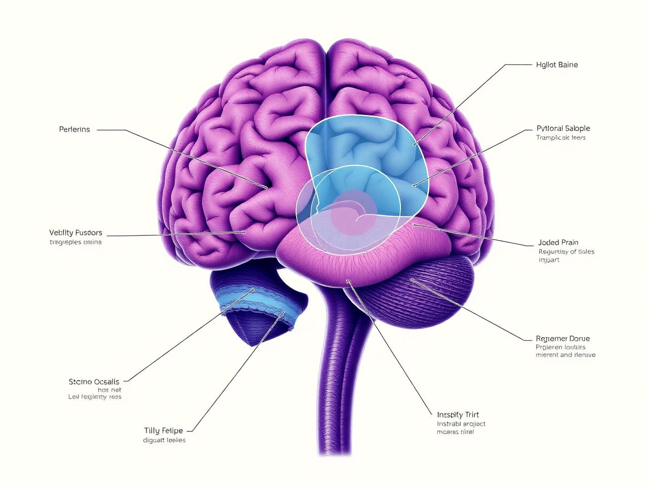 Brain anatomy showing TBI impact zones
